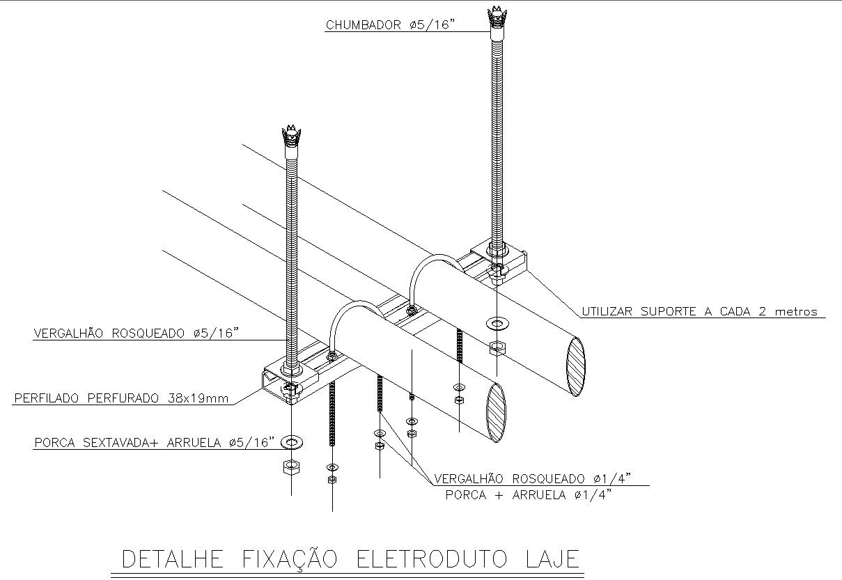 Detailed Electro Duct Fixing in Slab CAD Drawing in DWG File