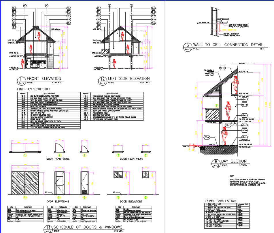 Elevation and Section Details of Doors and Windows DWG File