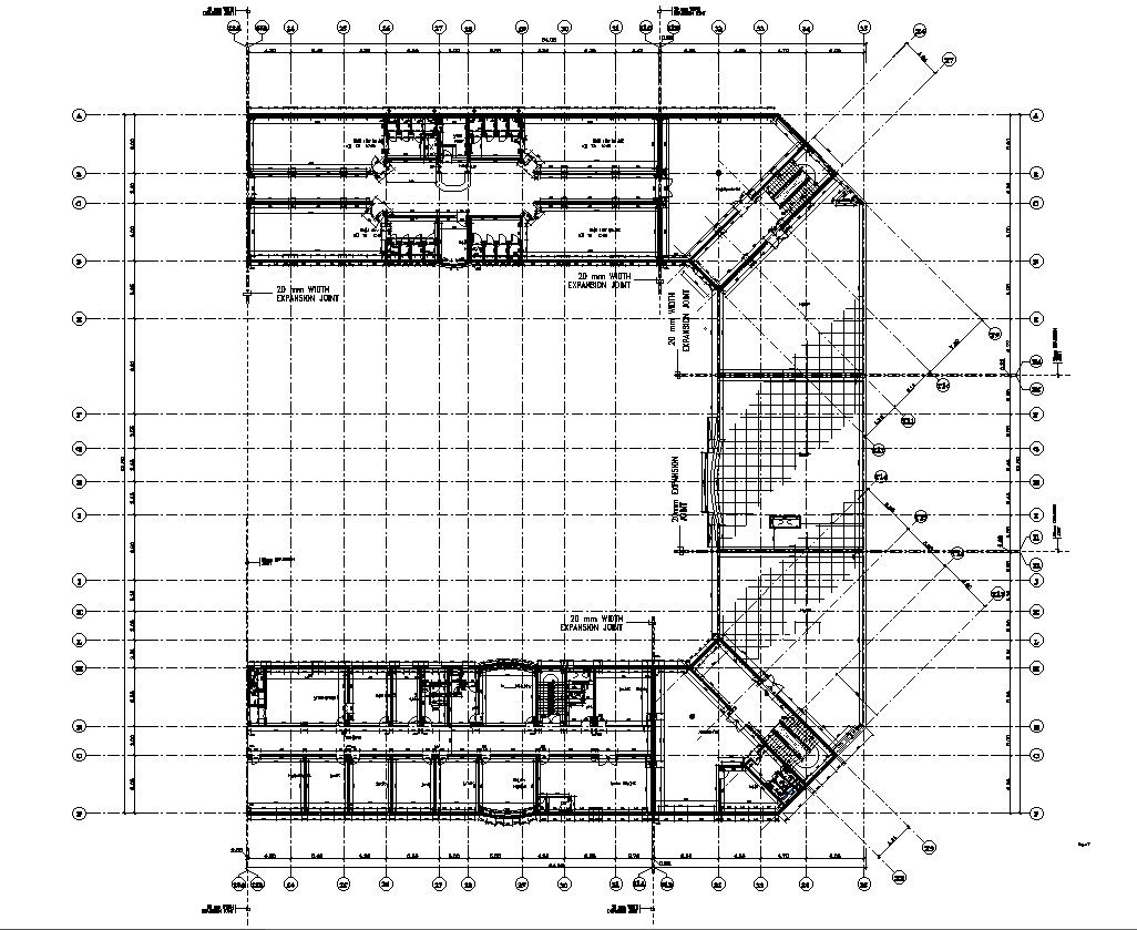 Detailed First Floor Building Plan AutoCAD DWG File