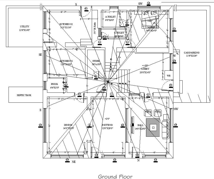 Detailed House Electrical Layout Plan with CAD Drawing File