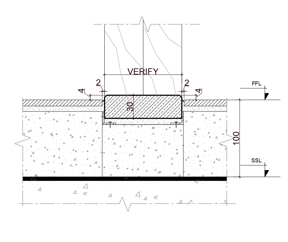 Detailed Main Door Threshold Design CAD Drawing
