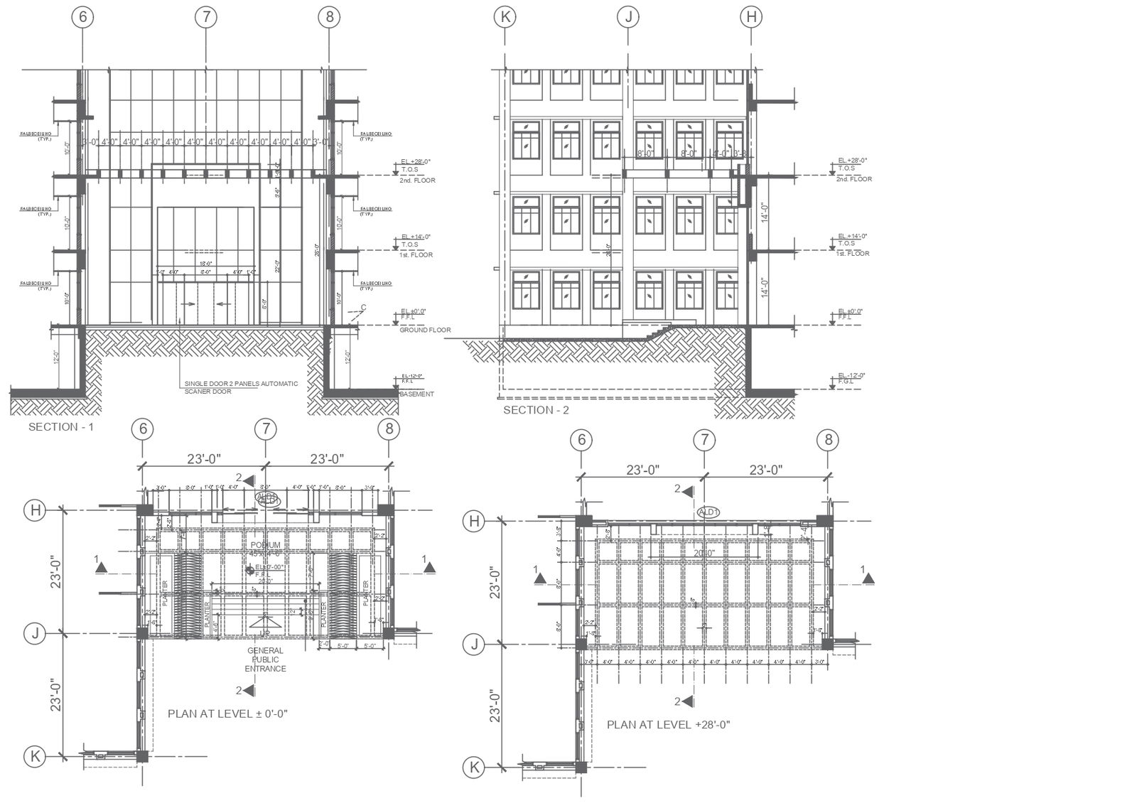 Detailed Plans and Sections of a High-Rise Residential Building In DWG File