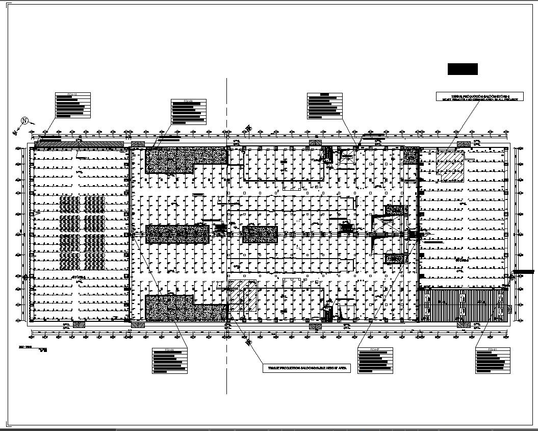 Detailed Second Floor Plan for Factory Layout CAD Drawing DWG File
