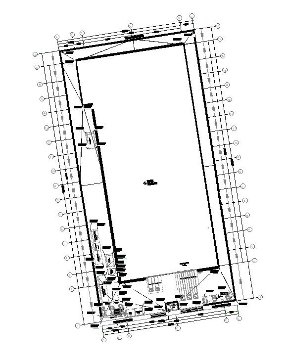 Detailed Setting Out Plan Of Factory with Dimensions CAD Drawing DWG File
