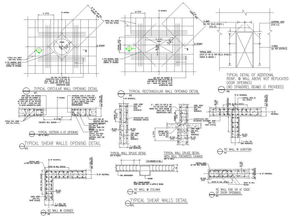 Detailed Shear Wall Drawing In AutoCAD DWG File