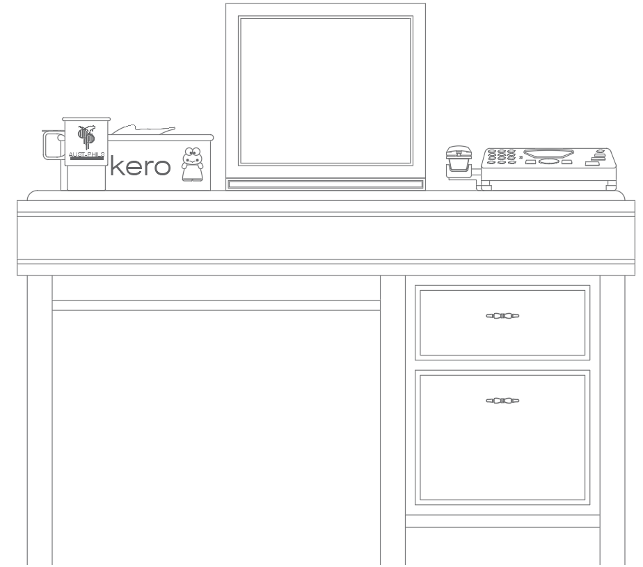 Detailed Study Table Furniture Design in AutoCAD DWG File