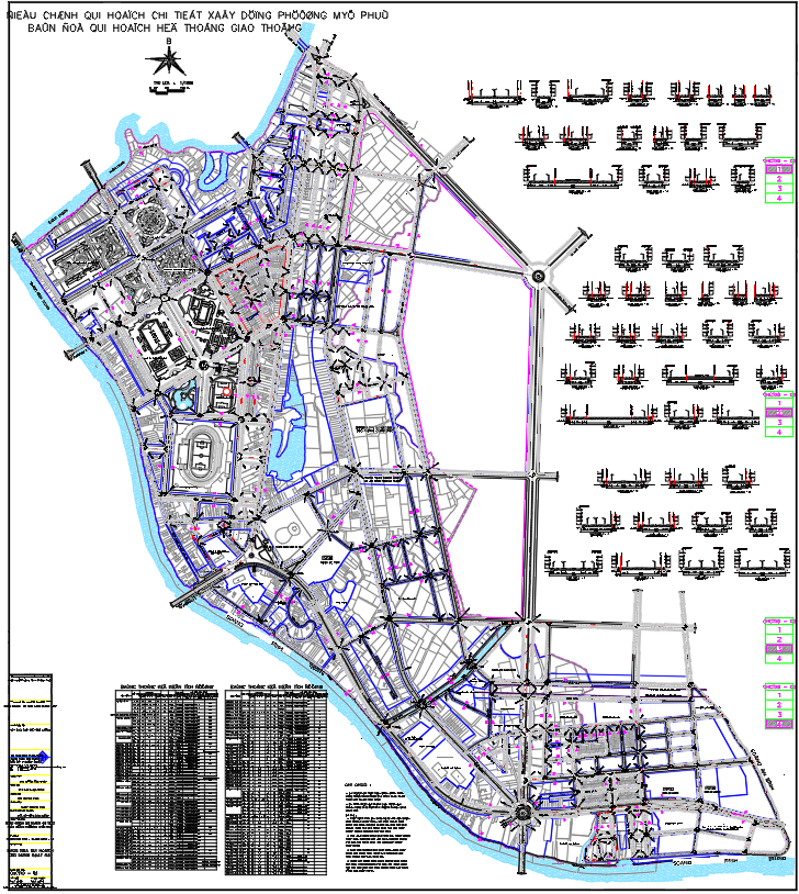 Detailed Traffic Road Network Master Plan in AutoCAD File