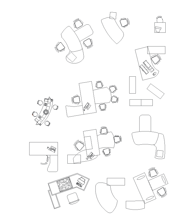 Detailed Work Desk Office Furniture Design In AutoCAD File