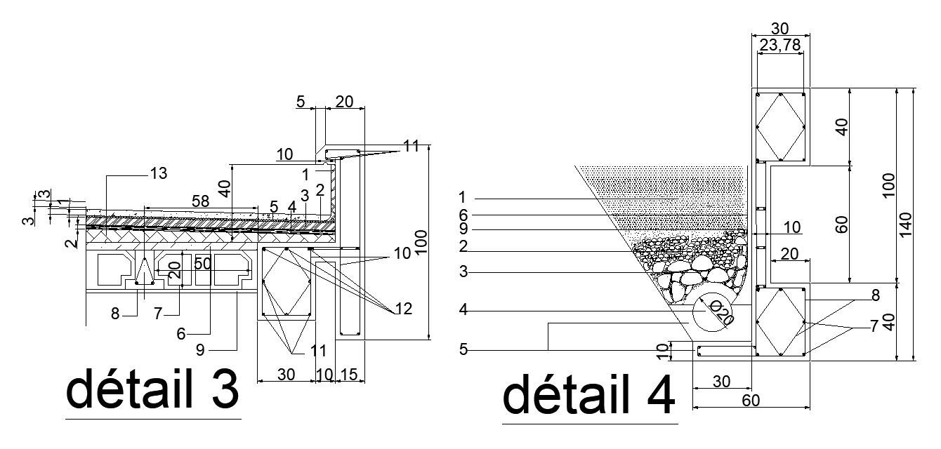Detailed concrete mixture section plan. Download now.