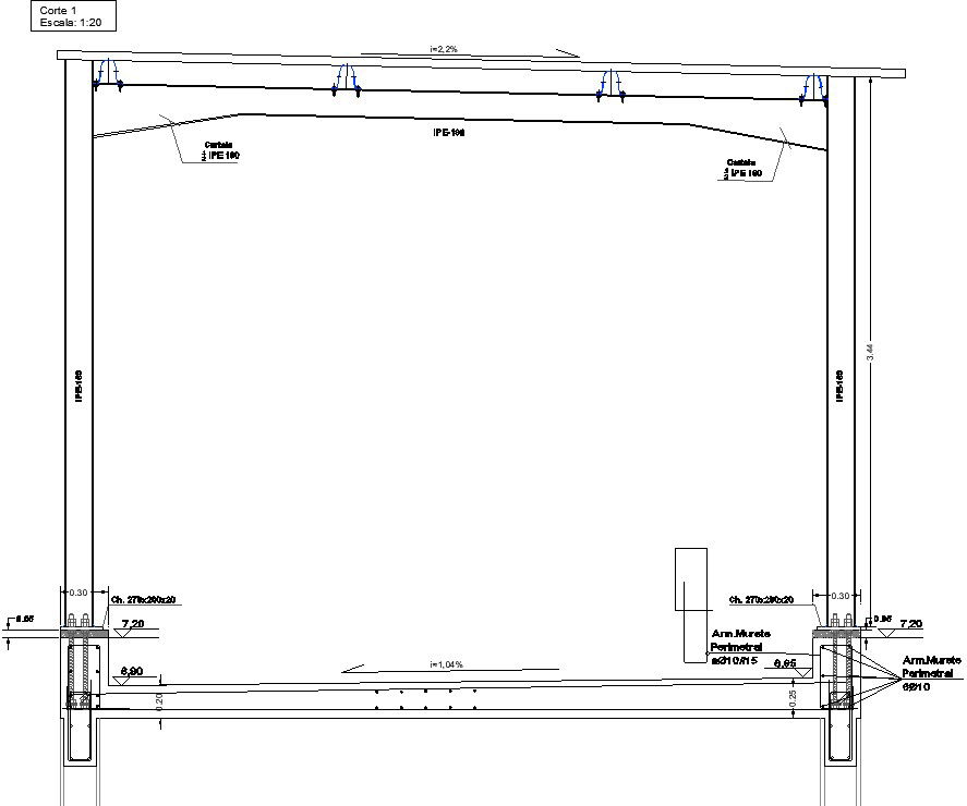 Detailed construction drawing of the pavement drawing