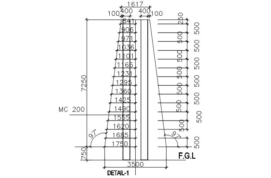 Detailed cross section of factory in detail AutoCAD drawing, dwg file, CAD file