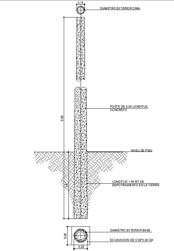 Detailed design of RCC chimney in AutoCAD 2D drawing, CAD file, dwg file