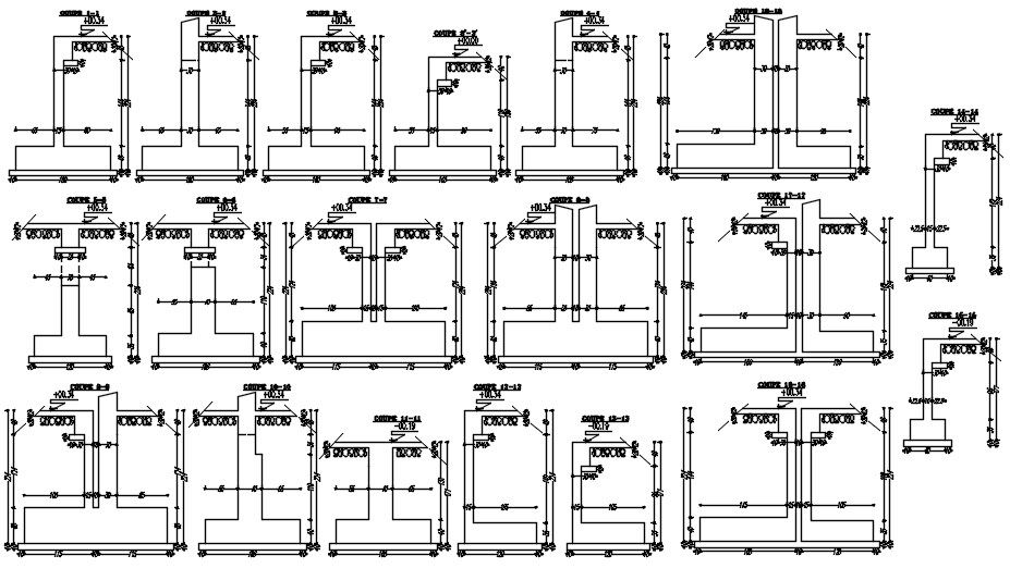 Detailed design of footing formwork in AutoCAD 2D drawing, CAD file, dwg file