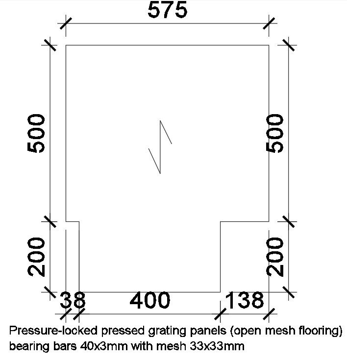 Detailed design of grating panel in AutoCAD 2D drawing, CAD file, dwg file