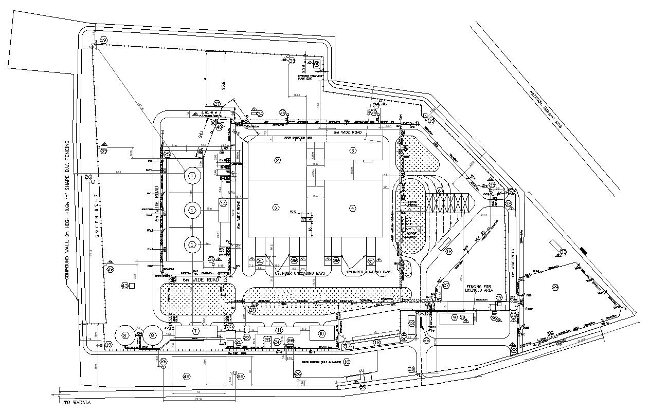 Plant Fire Fighting Layout AutoCAD 2D Drawing DWG File