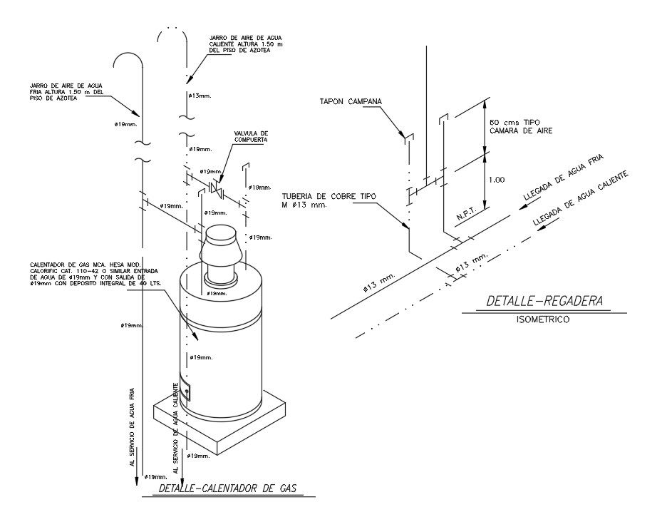 Detailed drawing of gas heater & shower is given in this AutoCAD drawing file.Download the Autocad model.