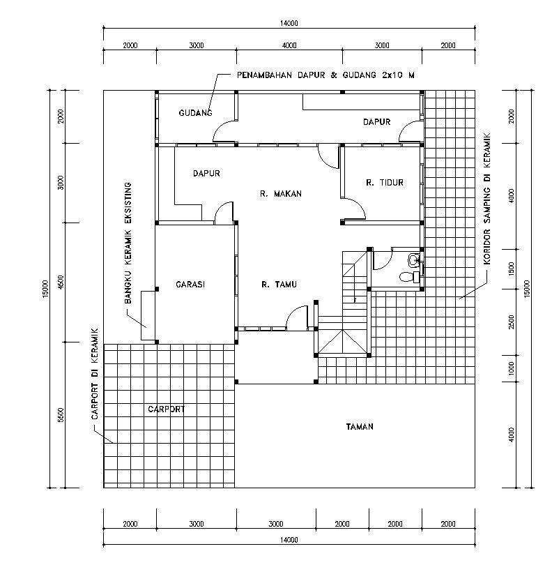 Residential Floor Plan Design in Detailed DWG CAD File
