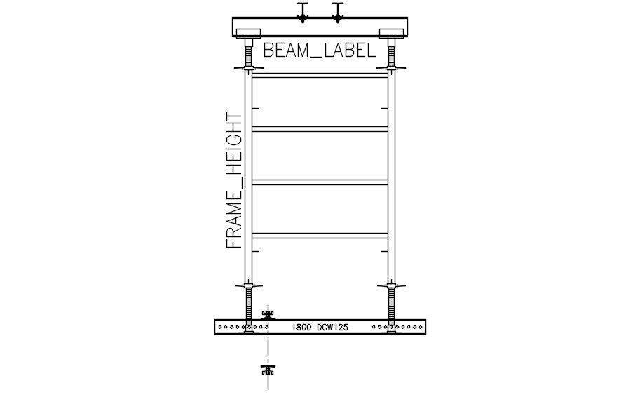 Detailed frame structure in AutoCAD 2D, dwg file, CAD file