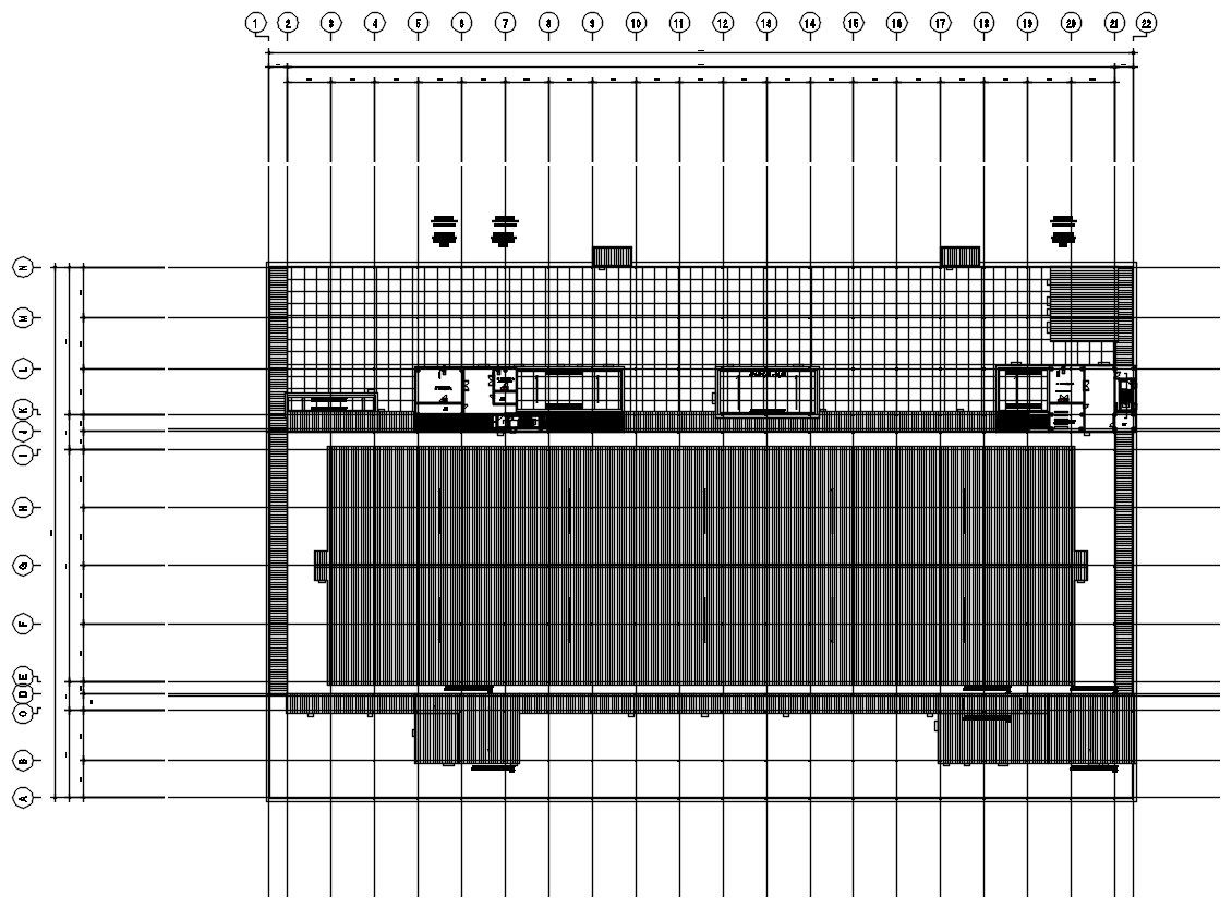 Detailed layout roof plan of the factory in AutoCAD 2D drawing, CAD file, dwg file