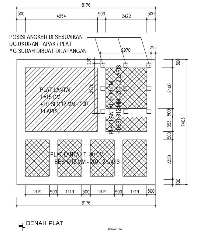 Detailed plan of plates in AutoCAD 2D drawing, dwg file, CAD file