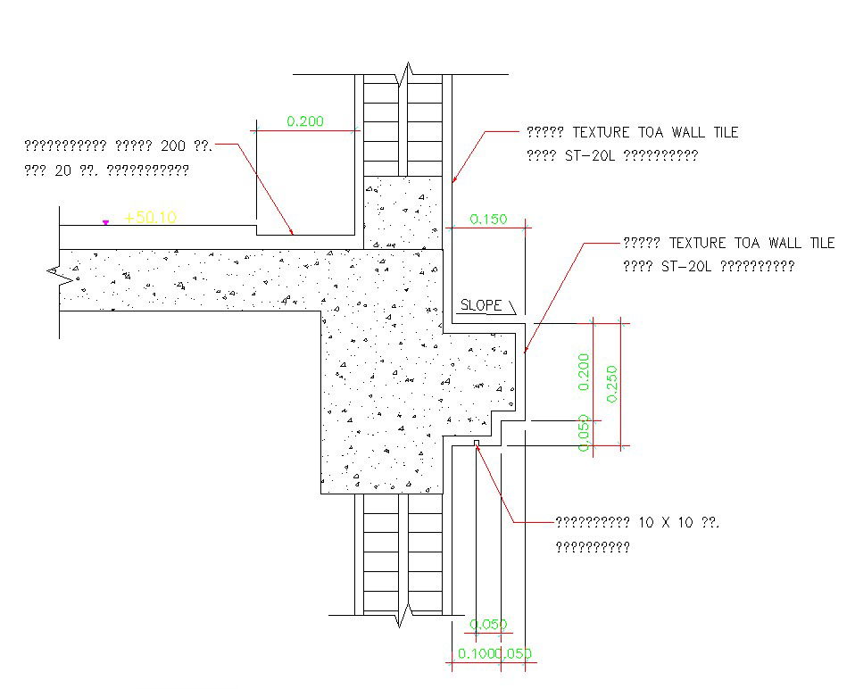 Detailed section details of the Toa wall tile Texture AutoCAD 2D DWG drawing file is given. Download the AutoCAD free DWG file.