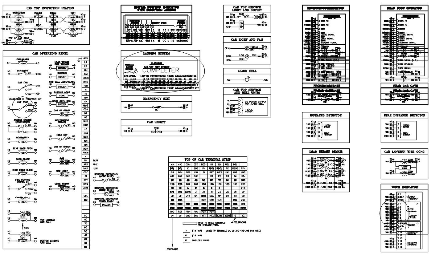 Detailed wiring diagram of the car in AutoCAD 2D drawing, CAD file, dwg file
