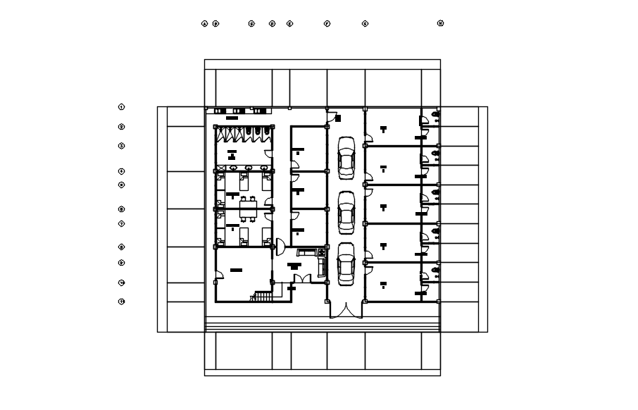 Detail floor plan of hostel in AutoCAD 2D, dwg file, CAD file