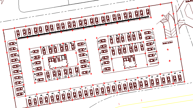 Detailing car parking lot view of children hospital dwg file