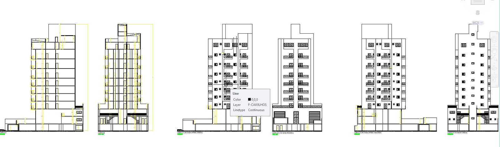 Detailing Elevation View Of Residential Housing Apartment Dwg File