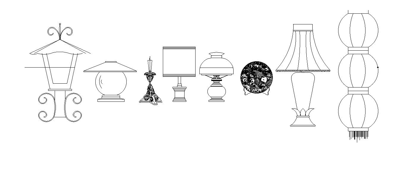 Detail of Light Lamp CAD Drawing in AutoCAD DWG File