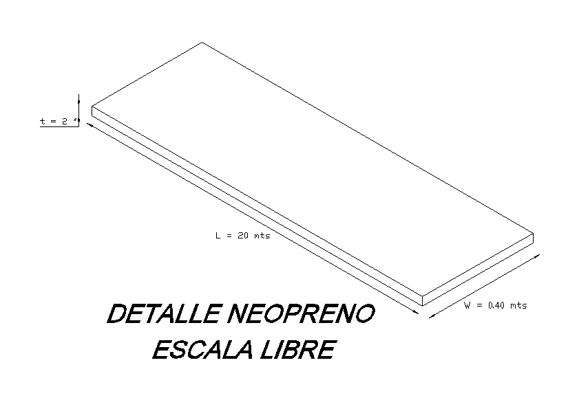 Detail of neoprene is given in this Autocad drawing file. Download the Autocad file.