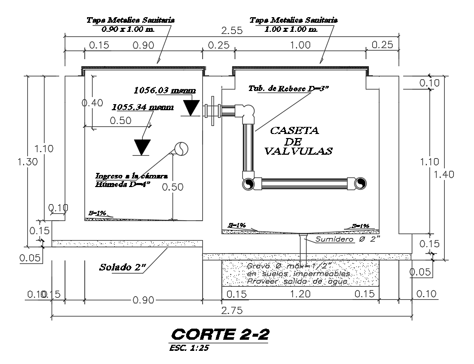 Detail of pipeline drawing defined in this AutoCAD file.  Download the AutoCAD drawing file.