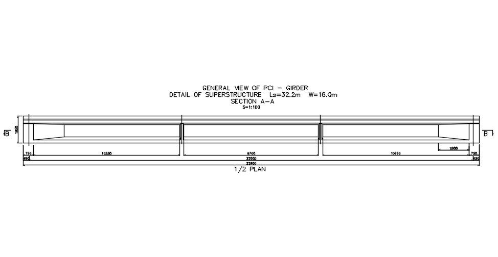Detail of superstructure in AutoCAD, dwg file.