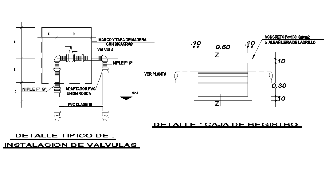 Detail of water line connections are given in this Autocad drawing file. Download now.