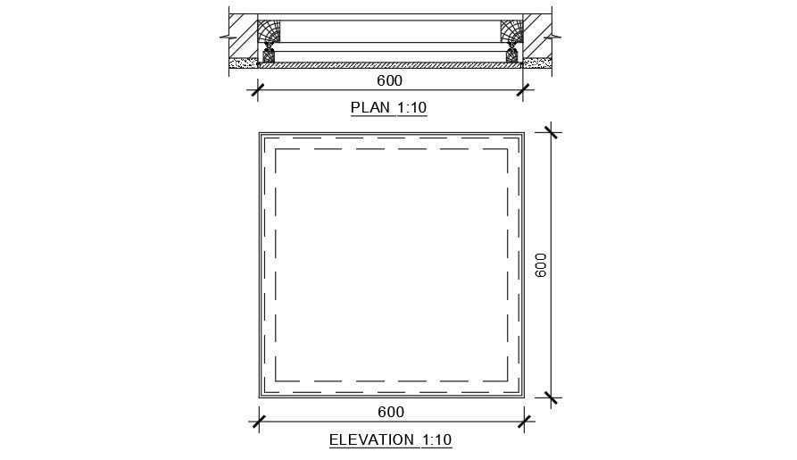 Detail plan of window including plan and elevation .