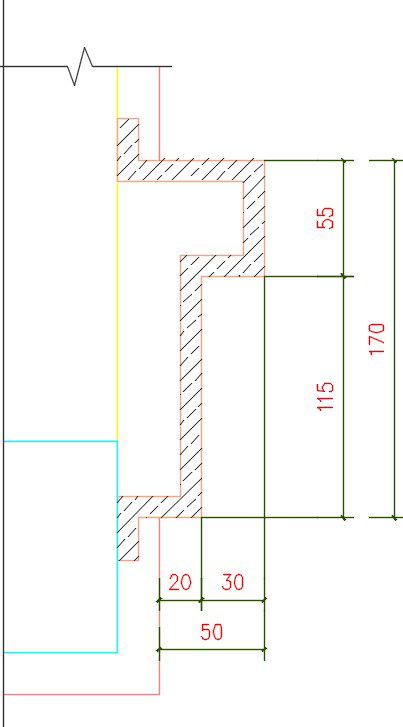 Detail profile of the GRC type drawing