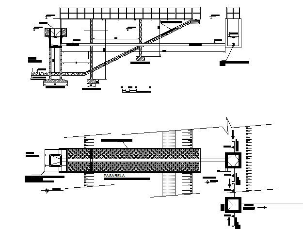 Details of Hydraulic profile and sewage lagoons dwg file