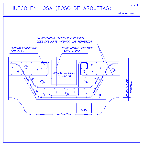 Casket Hole in Slab Design – AutoCAD DWG with Reinforcement.