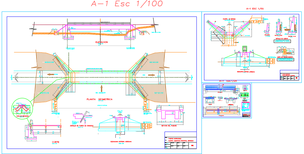 Details of concrete bridge.