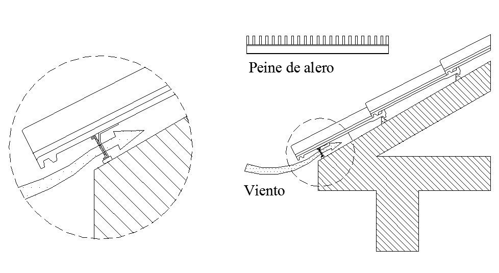 Eaves Detail – AutoCAD Drawing with Wind Protection and Eaves Comb