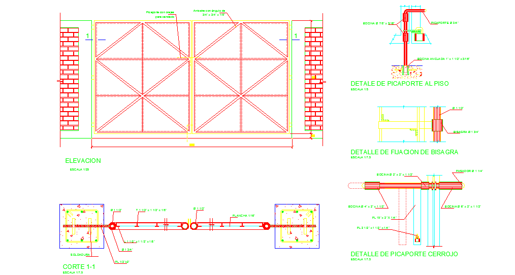 Details of garage iron door 