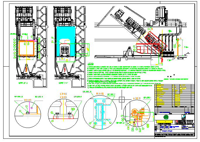 Details of machinery with elevations