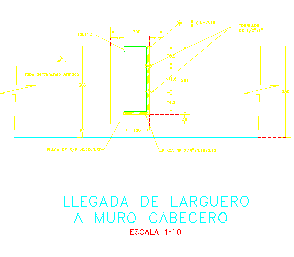Details of section embed joggle joint in wall