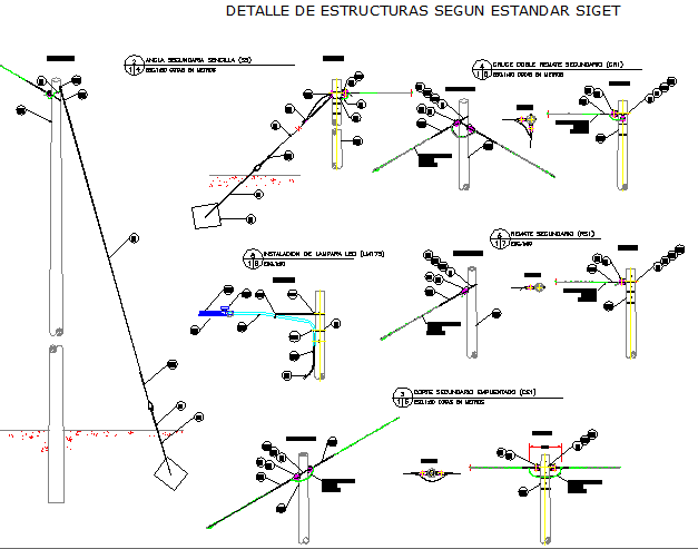 Details of voltage structure according to standard anchor dwg file