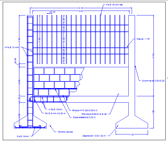 Details of wall and perimeter fence of garden dwg file