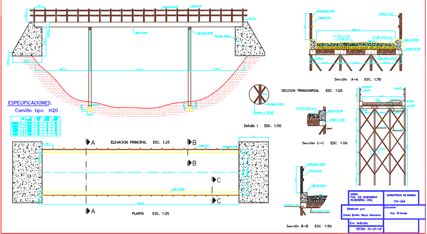 Details of wooden bridge