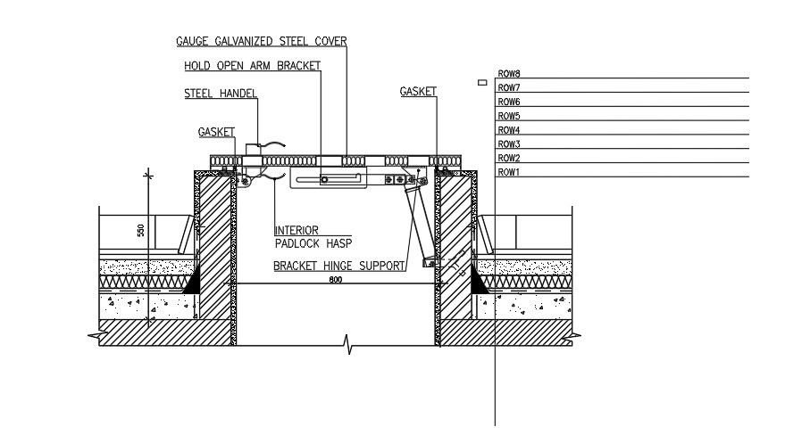 Details Drawing of Hydraulic Gate.