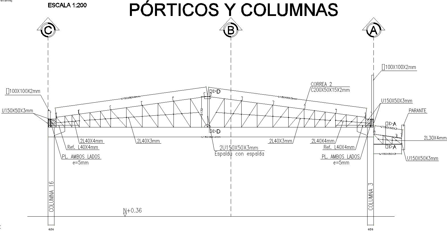 Details drawing of porches and columns