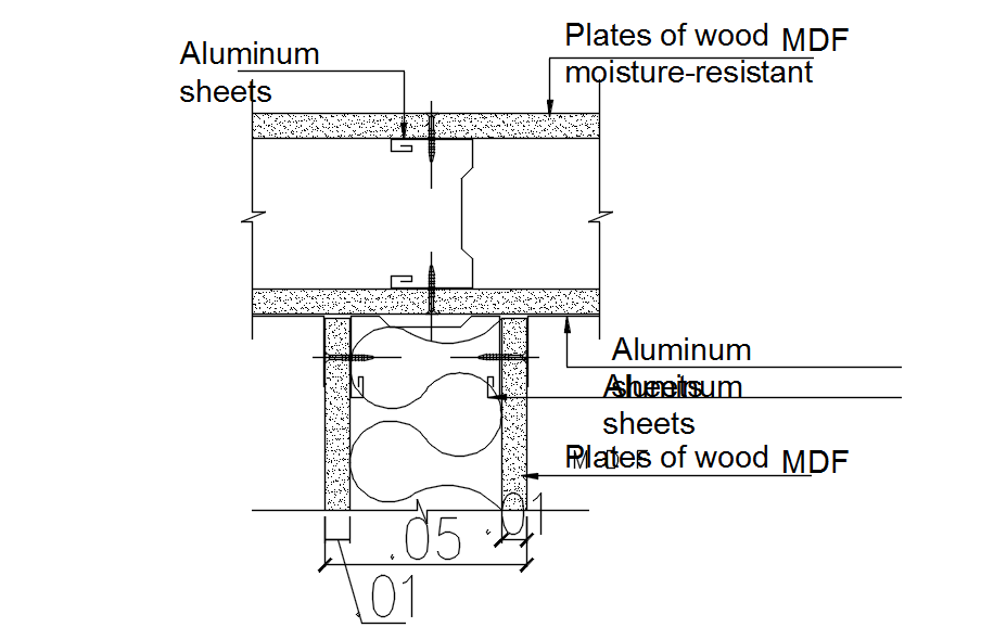 Detail section of beam-column in detail AutoCAD drawing, dwg file, CAD file