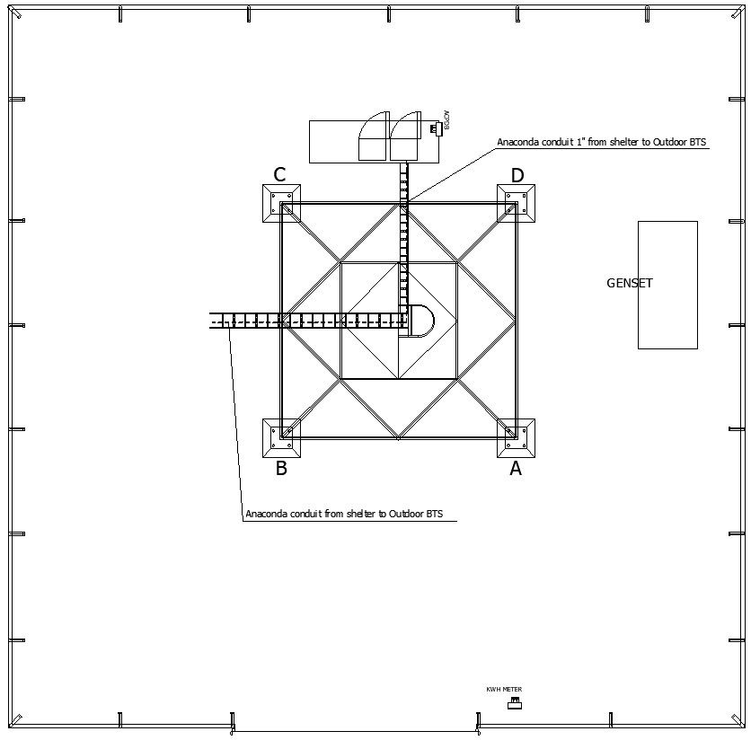 Details of Anaconda conduit in AutoCAD, dwg file.